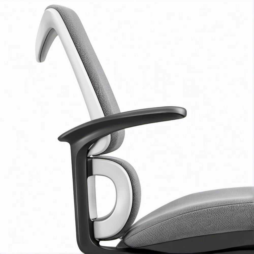 Ergonomic High-Back Office Chair with Adjustable Headrest, Gray/Black/Light Gray, 26 x 26 x 45-52 in