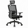 Black Ergonomic High-Back Mesh Office Chair with Adjustable Headrest, 25.6 x 25.6 x 46.5-52.8 in