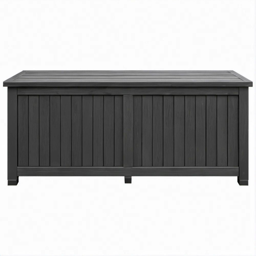 Black Outdoor Storage Deck Box, 146 x 66 x 66 cm, 457 L