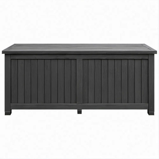 Black Outdoor Storage Deck Box, 146 x 66 x 66 cm, 457 L