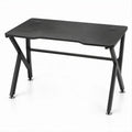 Black Carbon Fiber Gaming Desk with Steel Frame, 47.2 x 23.6 x 29.5 in