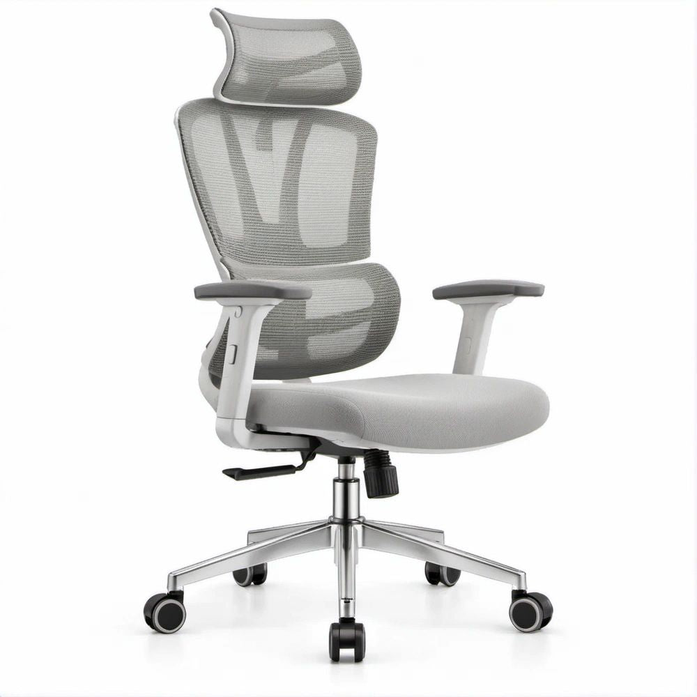Ergonomic High-Back Mesh Office Chair with Headrest, Gray, 26.4 x 26.4 x 47.2-51.2 in